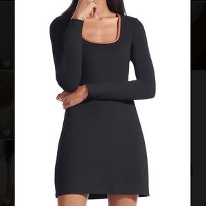 Staud black mini dress
